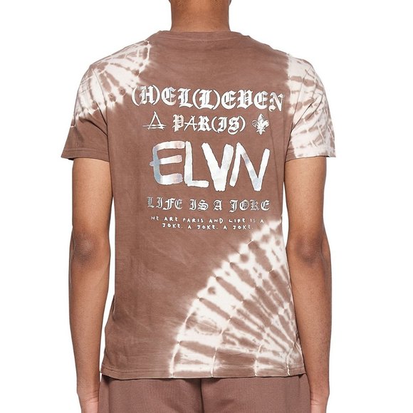 elevenparis Men's Deep Taupe Tie Dye Graphic T-Shirt, Large - Picture 2 of 2